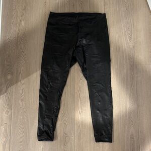 Express Jet Black Leatherette Trousers